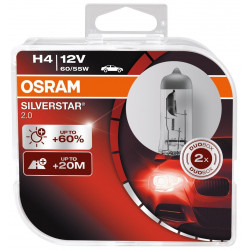 Blister 2 lámparas OSRAM H4 SILVERSTAR 2.0 12V 60/55W P43t