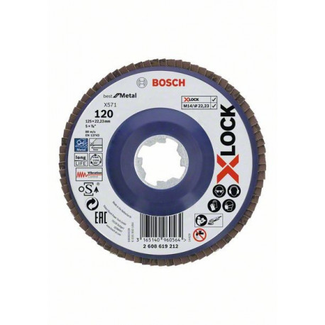Discos de láminas Bosch X-LOCK, Ø de 125 mm, G 120