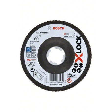 Discos de láminas Bosch X-LOCK, Ø de 125 mm, G 60