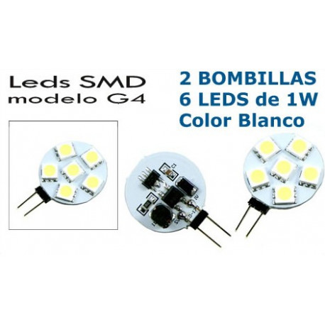 2 Bombillas de LED G4 6 Leds