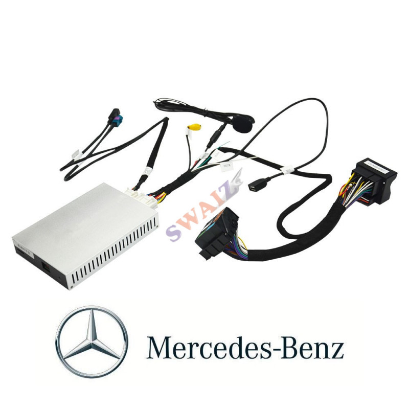 Road Top Wireless Carplay Retrofit Kit Decodificador para Mercedes Benz C/E/CLA/GLA/GLK/CLS/ML/GL/GLK/SLK con NTG4.5 2012-2015 Año Soporte Carplay Mirrorlink Android Auto Cámara 