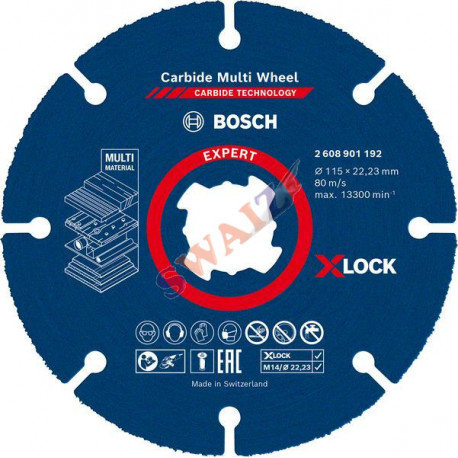 Disco de corte Expert Carbide Multi Wheel X-LOCK de 115 mm, 22,23 mm