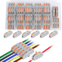 Caja de conectores de cable compactos, conectores de empalme, 100 piezas