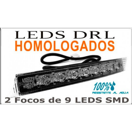Faros 9 Leds SMD DRL Blancos Luz Diurna Homologados