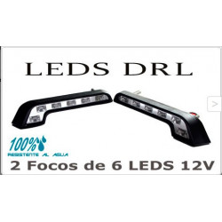 Faros de 6 Leds 180mm DRL Blancos Luz Diurna Certificado E4