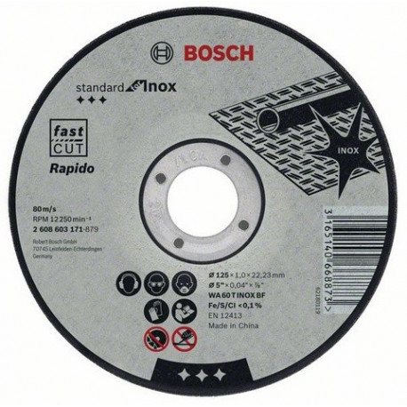 2608603171 Disco corte inox. 125x1 Standard Bosch