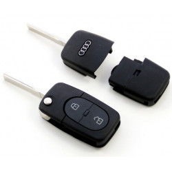 Carcasa de llave para Audi con espadín Plegable y 2 botones