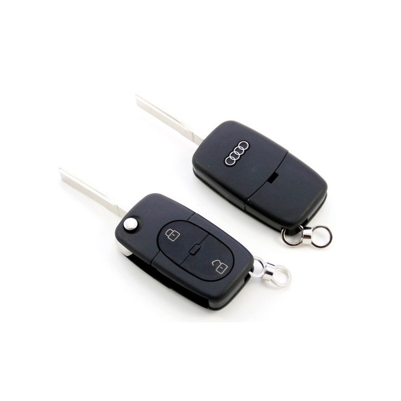 Carcasa de llave para AUDI A3 A4 A5 A6 A8 con espadín plegable y 2 botones  - SWAIZ COMMERCIAL