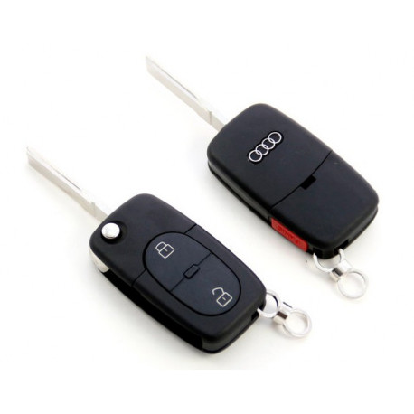 Carcasa de llave para Audi A2 A3 A4 A6 A8 con 2 botones + panic y espadín plegable