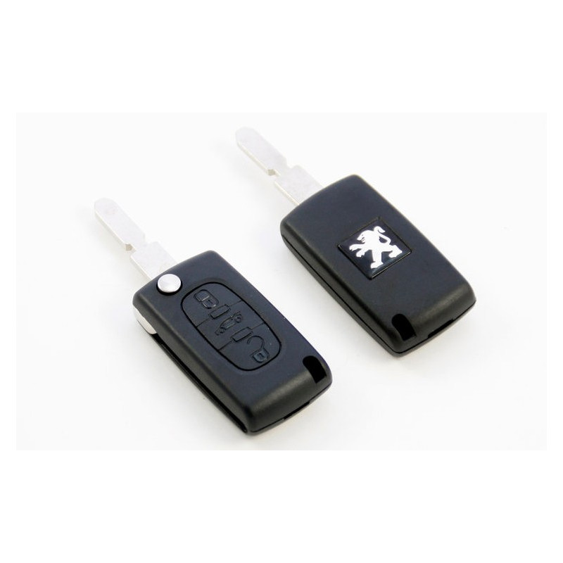 Carcasa de llave para Peugeot 206 307 407 con espadín plegable y 2 botones  - SWAIZ COMMERCIAL