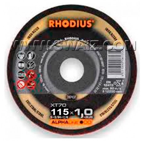 Disco corte inox Rhodius XT70-115X1 caja 100 uds.