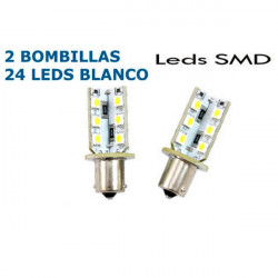 2 Bombillas BA9S 3 Leds SMD Blancos Can Bus