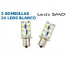 2 Bombillas BA9S 3 Leds SMD Blancos Can Bus