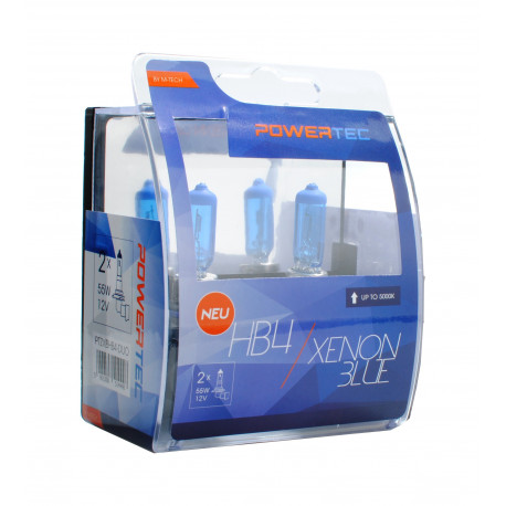 Pack 2 lámparas halógenas m-tech Powertec XENON BLUE HB4 12V 55W
