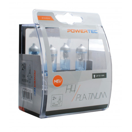 Pack 2 lámparas H4 Powertec Platinum +130% H7 12V DUO 